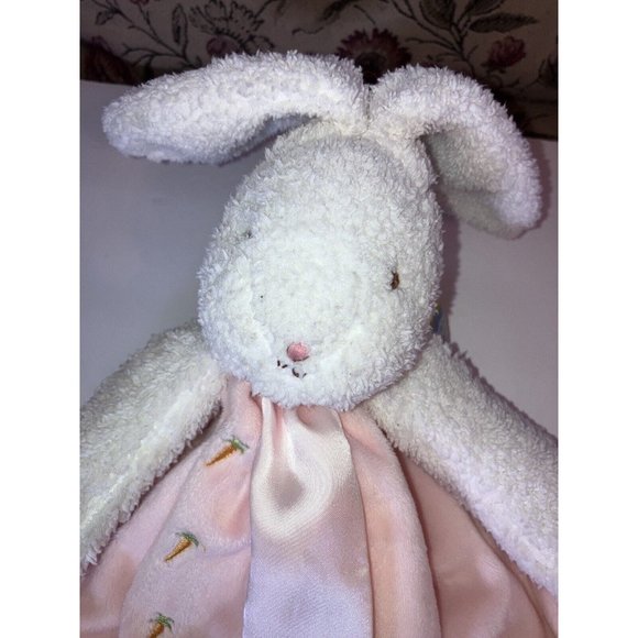 Bunnies by the Bay Rabbit Baby Satin Security Blanket Lovey Best Friends Pink - Picture 2 of 8